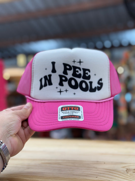 I Pee In Pools | Summer Hot Pink/White