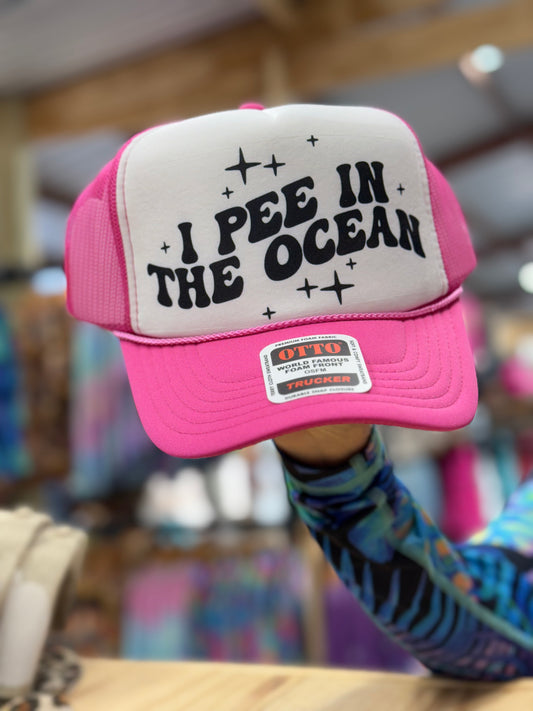 I Pee In Oceans | Summer Hot Pink/White